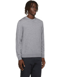 Z Zegna Grey Wool Crewneck Sweater