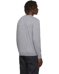 Z Zegna Grey Wool Crewneck Sweater