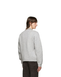 Gucci Grey Wool Gg Sweater