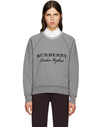 Burberry Grey Wool Logo Sweater
