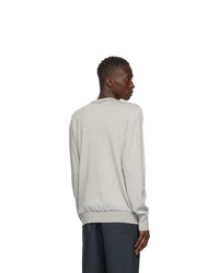 Oamc Grey Wool Outline Crewneck Sweater