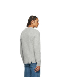Maison Margiela Grey Wool Oversized Destroyed Sweater
