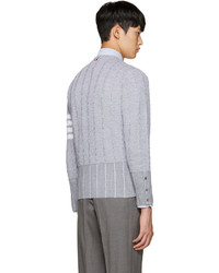 Thom Browne Grey Wool Oxford Sweater