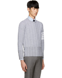 Thom Browne Grey Wool Oxford Sweater