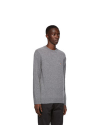 MAISON KITSUNÉ Grey Wool Profile Fox Sweater