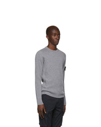 Stone Island Grey Wool Sweater
