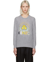 Kenzo Grey Wool Tanami Flower Sweater