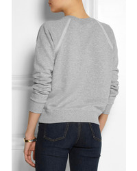Saint Laurent Grosgrain Trimmed Cotton Jersey Sweatshirt