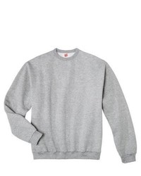 Hanes Premium Fleece Crew Neck Sweatshirt Grey Heather M