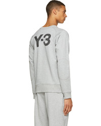 Y-3 Heather Grey Logo Print Sweatshirt