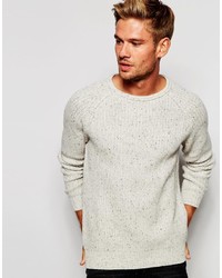Selected Homme Fishermans Ribbed Knitted Sweater With Fleck