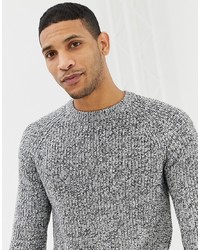 Burton Menswear Jumper In Twist Knit Light Grey