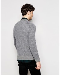 Peter Werth Knitted Crew Neck Sweater With All Over Stitch Pattern