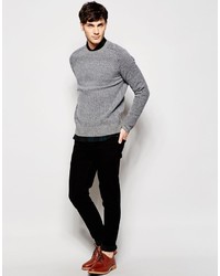 Peter Werth Knitted Crew Neck Sweater With All Over Stitch Pattern