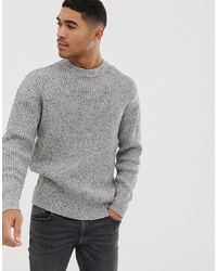 Bershka Knitted Jumper In Grey