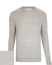 River Island Light Grey Raglan Sleeve Sweater
