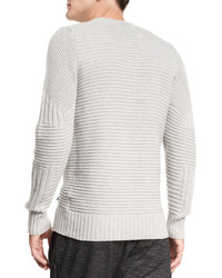 Belstaff Lincefield Textured Crewneck Sweater Pale Gray Melange