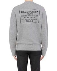 Balenciaga Logo Back Sweatshirt Grey Light Grey