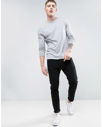 Asos Longline Long Sleeve T Shirt With Crew Neck