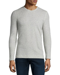 Majestic Paris For Neiman Marcus Cottoncashmere Crewneck Sweater Gray