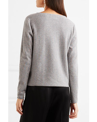 Allude Metallic Wool And Cashmere Blend Sweater