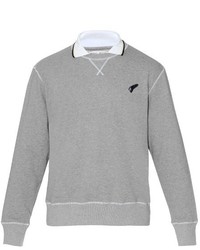 Michael Bastian Michl Bastian Attached Collar Cotton Jersey Sweatshirt