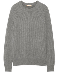Michael Kors Michl Kors Collection Ribbed Cashmere Sweater Gray