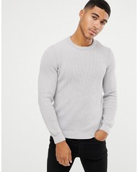 ASOS DESIGN Midweight Ribbed Jumper In Grey