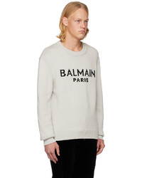 Balmain Off White Crewneck Sweater