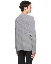 Vince Off White Navy Loose Knit Sweater