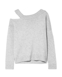 Vince One Shoulder Cutout Wool And Cashmere Blend Sweater