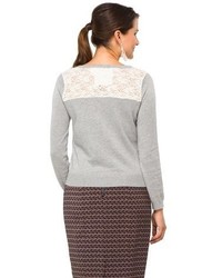 Portrait Of A Flower Lace Trim Pullover Sweater