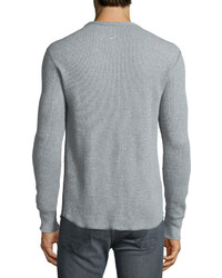 Rag and Bone Rag Bone Standard Issue Waffle Knit Crewneck Sweater Pale Gray