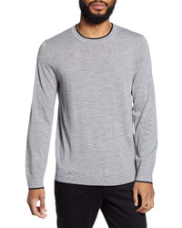 Theory Regal Tipped Wool Crewneck Sweater