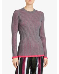 Burberry Rib Knit Cashmere Silk Sweater