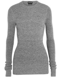 Tom Ford Ribbed Cashmere Sweater Gray