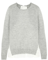 Clu Satin Paneled Cashmere Sweater