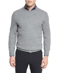 Ermenegildo Zegna Seamless Yak Crewneck Sweater Gray