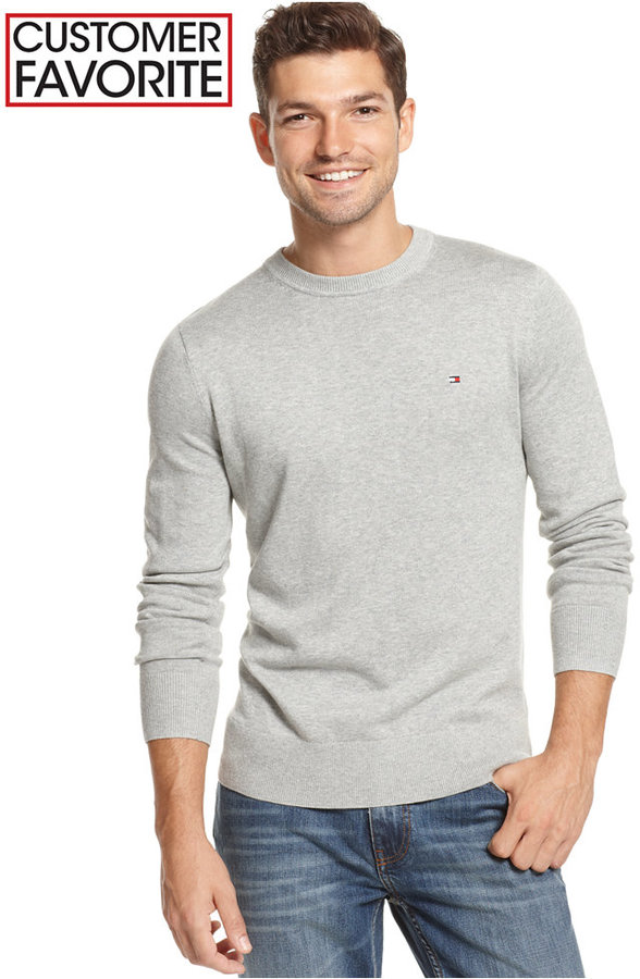 Gray Details about   Tommy Hilfiger Men's Signature Crew Neck Sweater 