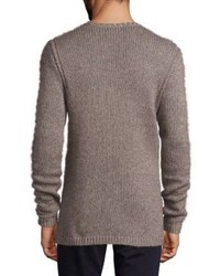 John Varvatos Star Usa Long Sleeve Crewneck Merino Alpaca Wool Blend Sweater