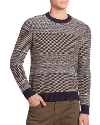 Vince Stitch Mix Crewneck Sweater
