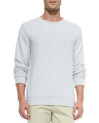 Theory Striped Crewneck Sweatshirt Light Gray