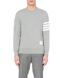 Thom Browne Striped Detail Cotton Jersey Sweatshirt