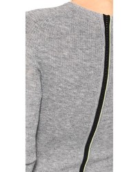 Alexander Wang T By Ribbed Long Sleeve Fitted Pullover