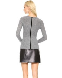 Alexander Wang T By Ribbed Long Sleeve Fitted Pullover