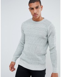 New Look Textured Knit Jumper In Grey