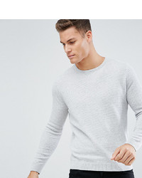 Burton Menswear Textured Knitted Jumper In Grey