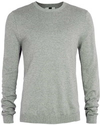 Topman Light Grey Marl Crew Neck Sweater