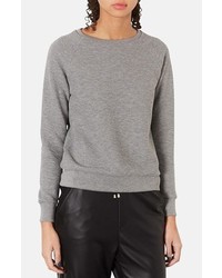 Topshop Neat Rib Knit Sweatshirt Light Grey 6
