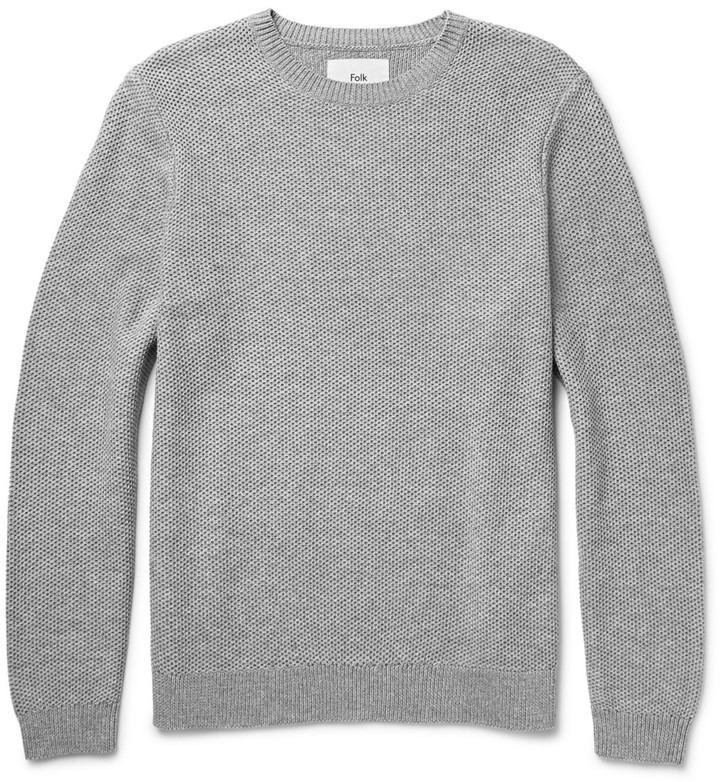 Folk Waffle Knit Cotton Sweater, $230 | MR PORTER | Lookastic